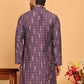 Foil Printed Straight Kurtas For Men ( KO 5170 Purple ) [FF] [I-1-4]