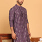 Foil Printed Straight Kurtas For Men ( KO 5170 Purple ) [FF] [I-1-4]