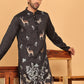 Embroidered Straight Kurtas For Men ( KO 5171 Black )