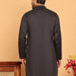 Embroidered Straight Kurtas For Men ( KO 5171 Black )