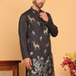Embroidered Straight Kurtas For Men ( KO 5171 Black )