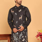 Embroidered Straight Kurtas For Men ( KO 5171 Black )