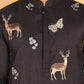 Embroidered Straight Kurtas For Men ( KO 5171 Black )