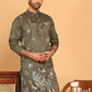 Embroidered Straight Kurtas For Men ( KO 5171 Olive )