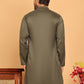 Embroidered Straight Kurtas For Men ( KO 5171 Olive )