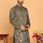 Embroidered Straight Kurtas For Men ( KO 5171 Olive )