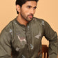 Embroidered Straight Kurtas For Men ( KO 5171 Olive )