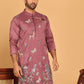 Embroidered Straight Kurtas For Men ( KO 5171 Purple )