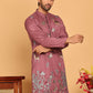 Embroidered Straight Kurtas For Men ( KO 5171 Purple )
