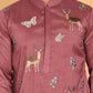 Embroidered Straight Kurtas For Men ( KO 5171 Purple )