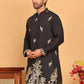 Black Embroidered Straight Kurtas For Men ( KO 5172 Black )