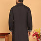 Black Embroidered Straight Kurtas For Men ( KO 5172 Black )