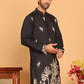 Black Embroidered Straight Kurtas For Men ( KO 5172 Black )