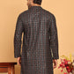 Embroidered and Sequins Viscose Rayon Kurtas For Men ( KO 5173 Blue )