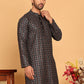 Embroidered and Sequins Viscose Rayon Kurtas For Men ( KO 5173 Blue )