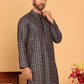 Embroidered and Sequins Viscose Rayon Kurtas For Men ( KO 5173 Silver )