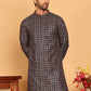 Embroidered and Sequins Viscose Rayon Kurtas For Men ( KO 5173 Silver )
