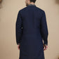 Embroidered Straight Kurtas for Men ( KO 5174 Navy )