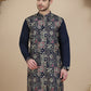 Embroidered Straight Kurtas for Men ( KO 5174 Navy )