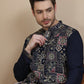 Embroidered Straight Kurtas for Men ( KO 5174 Navy )