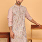 Embroidered Straight Kurtas For Men ( KO 5174 Peach )