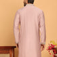 Embroidered Straight Kurtas For Men ( KO 5174 Peach )