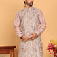 Embroidered Straight Kurtas For Men ( KO 5174 Peach )