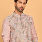 Embroidered Straight Kurtas For Men ( KO 5174 Peach )