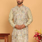 Embroidered Straight Kurtas For Men ( KO 5174 Pista )