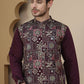 Embroidered Straight Kurtas for Men ( KO 5174 Purple )
