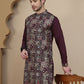 Embroidered Straight Kurtas for Men ( KO 5174 Purple )