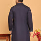 Purple Embroidered Straight Kurtas For Men ( KO 5176 Purple )