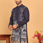 Purple Embroidered Straight Kurtas For Men ( KO 5176 Purple )