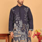 Purple Embroidered Straight Kurtas For Men ( KO 5176 Purple )
