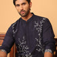 Purple Embroidered Straight Kurtas For Men ( KO 5176 Purple )