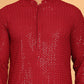 Embroidered & Sequence Kurtas for Men ( KO 5177 Maroon )