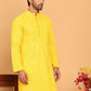 Embroidered & Sequence Kurtas for Men ( KO 5177 Yellow )