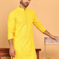 Embroidered & Sequence Kurtas for Men ( KO 5177 Yellow )