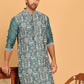Embroidered Straight Kurtas For Men ( KO 5178 Green )