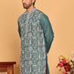 Embroidered Straight Kurtas For Men ( KO 5178 Green )