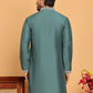 Embroidered Straight Kurtas For Men ( KO 5178 Green )