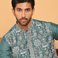 Embroidered Straight Kurtas For Men ( KO 5178 Green )