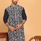 Embroidered Straight Kurtas For Men ( KO 5178 Navy )