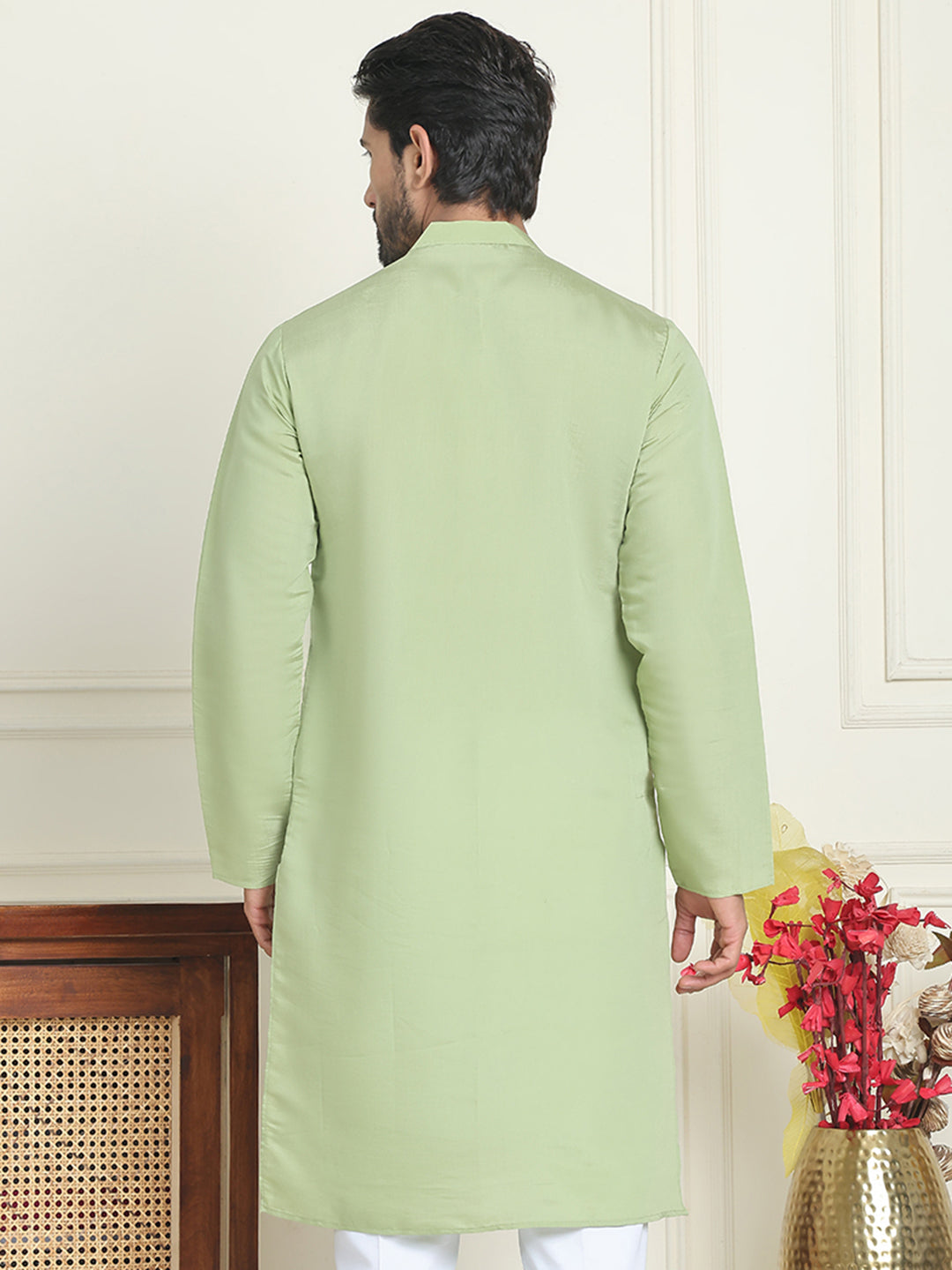 Embroidered Straight Kurtas. ( KO 5179 Pista )