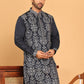Embroidered Straight Kurtas For Men ( KO 5180 Navy )
