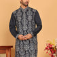 Embroidered Straight Kurtas For Men ( KO 5180 Navy )