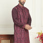 Embroidered Straight Kurtas For Men ( KO 5180 Purple )
