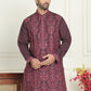 Embroidered Straight Kurtas For Men ( KO 5180 Purple )