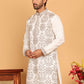 Embroidered Straight Kurtas For Men ( KO 5180 White )