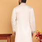 Embroidered Straight Kurtas For Men ( KO 5180 White )